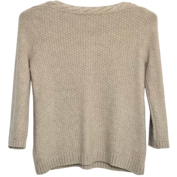 Classiques Entier 100% Cashmere Sweater Size Medium Brown Pullover 3/4 Sleeve - Picture 2 of 6